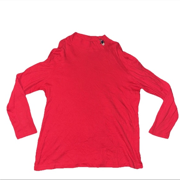 Basic Editions Tops - Vintage Basic Editions Turtleneck Women's Red Snowman XL Holiday Shirt